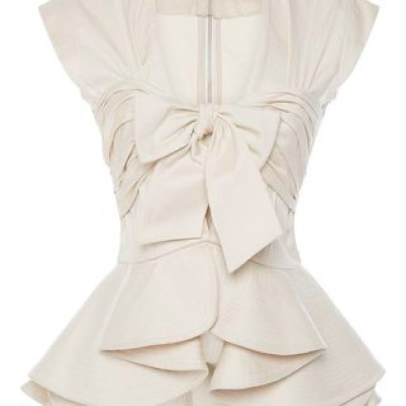 Elegant Cream Ruffled Top - Picture 1 of 6